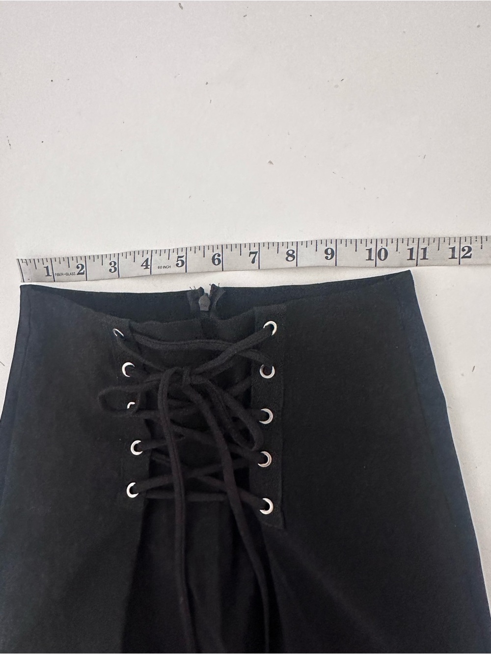 Vintage 90s Klaxons Black Corset Lace-Up High Waist Pencil Skirt Size Small Goth - Picture 8 of 11